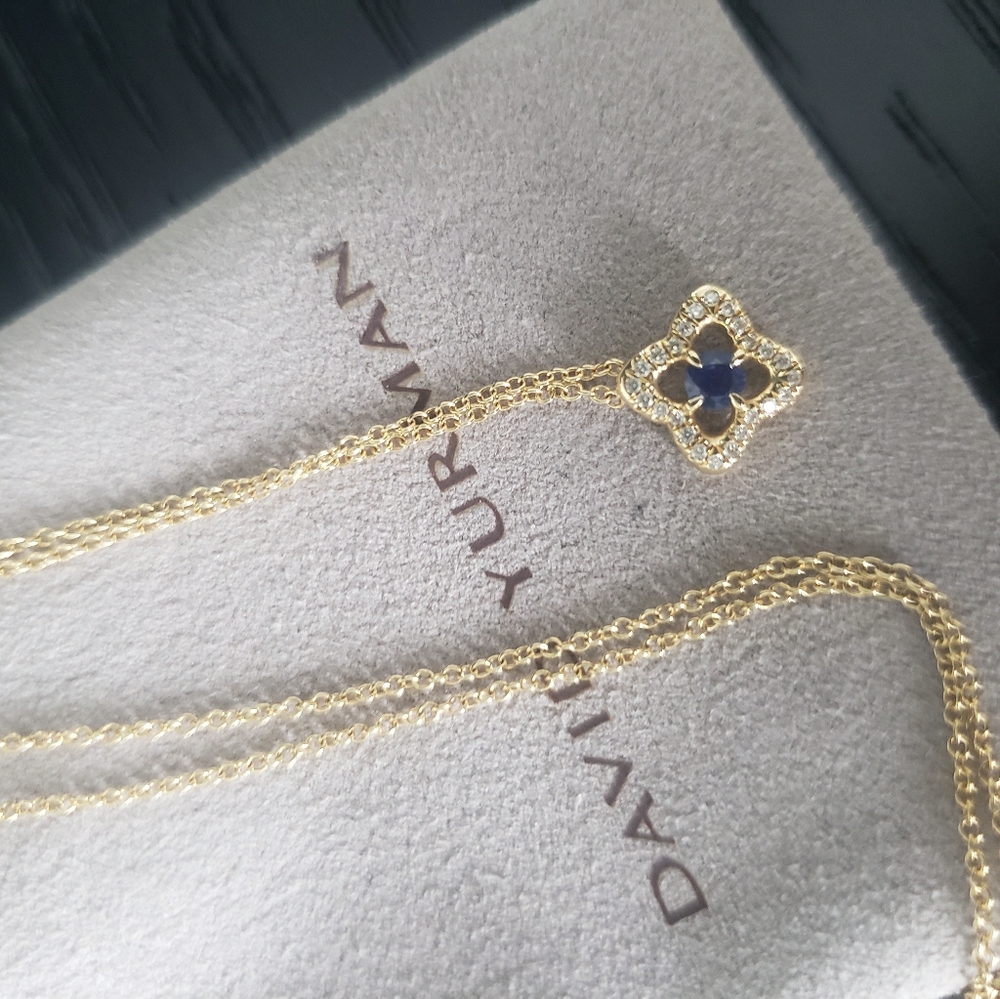 David Yurman Yellow Gold Sapphire Necklace